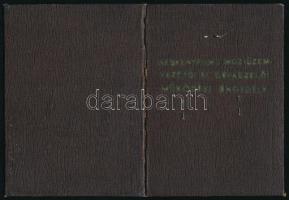 1957 Népművelési Minisztérium által kiállított keskenyfilmű moziüzemvezetői és gépkezelői működési e...