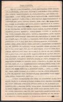 1934 Magyar helyzetkép - trianoni elcsatolások utáni magyar helyzet elemzéséről szóló gépelt irat, 7p