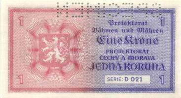 Német 3. Birodalom/Cseh-Morva Protektorátus/német megszállás DN(1940) 1K "Specimen" lyukas...