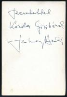 Szuhay Balázs (1935-2001) színész autográf aláírása őt ábrázoló fotón, mindkét oldalán dedikált, 9,5...