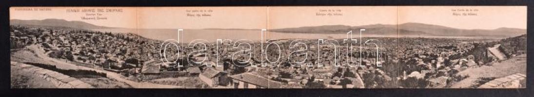 Izmir, Smyrna, Smirna; 4-tiled folding panoramacard