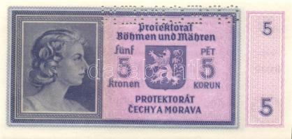 Német 3. Birodalom/Cseh-Morva Protektorátus/német megszállás DN(1940) 5K "Specimen" lyukasztással T:I
