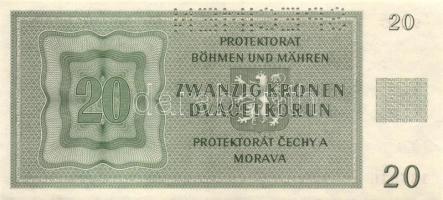 Német 3. Birodalom/Cseh-Morva Protektorátus/német megszállás 1944. 20K "Specimen" lyukaszt...