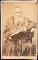 cca 1870 Rabbi fotója vizitkártya, hátoldal sérült / Photo of rabbi, backside damaged 6x9 cm