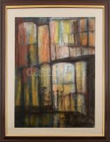 Ruzicskay György (1896-1993): Éjszakai mulató. Pasztell, papír, jelzett, üvegezett fa keretben, 80×60 cm