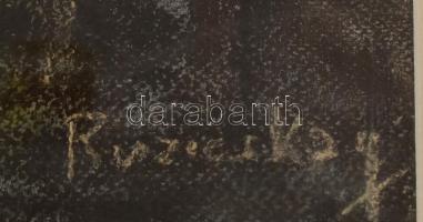 Ruzicskay György (1896-1993): Éjszakai mulató. Pasztell, papír, jelzett, üvegezett fa keretben, 80×6...