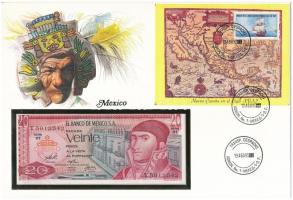 Mexikó 1977. 20P felbélyegzett borítékban, bélyegzéssel T:I Mexico 1977. 20 Pesos in envelope with stamp and cancellation C:UNC