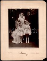 1927 Esküvői kép, Pobuda Alfréd felvétele, kartonra kasírozott fotó, sérült karton, 22×16 cm