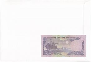 Katar 1996. 1R borítékban, alkalmi bélyeggel és bélyegzéssel T:I 
Qatar 1996. 1 Riyal in envelope w...