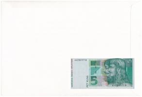 Horvátország 1993. 5K felbélyegzett borítékban, bélyegzéssel T:I Croatia 1993. 5 Kuna in envelope wi...