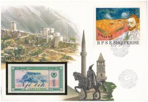 Albánia 1976. 1L felbélyegzett borítékban, bélyegzéssel T:I Albania 1976. 1 Lek in envelope with stamp and cancellation C:UNC