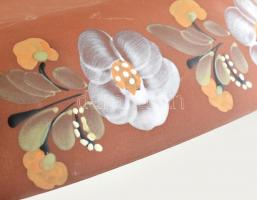 Városlődi majolika festett kerámia sütőedény, jó állapotban, eredeti dobozában, 37×23 cm