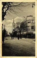 1939 Komárom, Komárno; Masarykova ulica / Masaryk utca, Meinl kávé, Bata üzlet / street view, shops (EK)