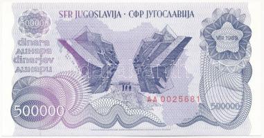 Jugoszlávia 1989. 500.000D "AA 0025681" T:I
Yugoslavia 1989. 500.000 Dinara "AA 0025...