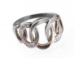 Ezüst(Ag) karikás gyűrű, jelzett, méret: 53, bruttó: 3,4 g