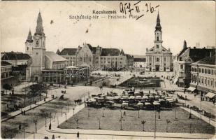 1917 Kecskemét, Szabadság tér, piac, üzletek. Fekete Gyula kiadása (fa)