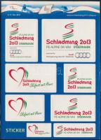 Ausztria 2013 FIS Alpesi sí Világbajnokság 8 db öntapadós levélzáró ív