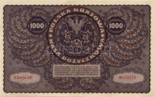 Lengyelország 1919. 1000M (2x) egymásutáni sorszámokkal T:II