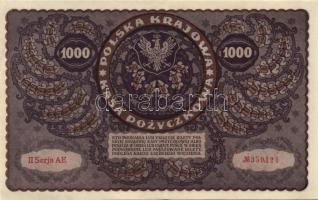 Lengyelország 1919. 1000M (3x) egymásutáni sorszámokkal T:II