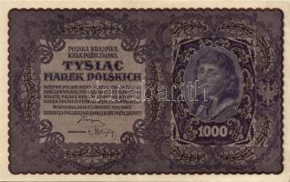 Lengyelország 1919. 1000M (2x) kevés ugrású sorszámokkal T:II