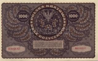 Lengyelország 1919. 1000M (2x) kevés ugrású sorszámokkal T:II
