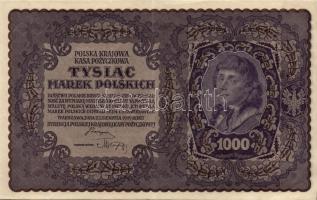Lengyelország 1919. 1000M (2x) kevés ugrású sorszámokkal T:II