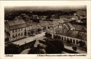 1937 Szikszó, II. Rákóczi Ferenc utca, Vármegyei központi hivatalok, zsinagóga. Stamberger Vilmos kiadása