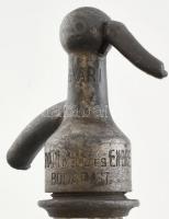 Ungvári Miksa szikvízgyára Budapest, feliratos, halas figurális, dombornyomott szikvizes, szódás üve...