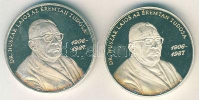 1987. "MÉE-Huszár Lajos" Ag 33,7g + piefort (vastag) Ag 67,7g érempár T:PP