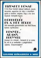 cca 1981 Vuk c. magyar rajzfilm (rendezte: Dargay Attila) kisplakát, MOKÉP mozireklám, kétoldalas, 2...