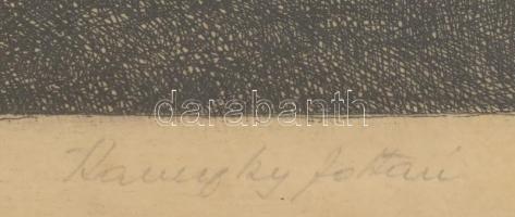 Kaveczky Zoltán (1897-1965): Tiszaparti fűzfák. Üvegezett, sérült keretben. 29x39 cm