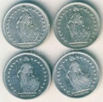 Svájc 1906-1910,1911,1914. 1Fr Ag 4klf db T:2/3+