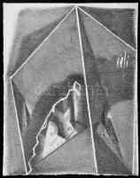 Kósza Sipos László (1943-1989): Geometria (cím nélkül). Litográfia, papír, jelezve jobbra fent, 48×38 cm