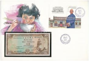 Makaó 1984. 10P borítékban, alkalmi bélyeggel bélyegzésekkel T:I Macau 1984. 10 Patacas in envelope with stamps C:UNC