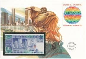 Szingapúr 1987. 1$ felbélyegzett borítékban, bélyegzéssel T:I Singapore 1987. 1 Dollar in envelope with stamp and cancellation C:UNC