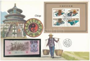 Kína 1962. 1j felbélyegzett borítékban, bélyegzéssel T:I China 1962. 1 Jiao in envelope with stamp and cancellation C:UNC