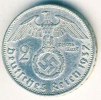 Német 3. Birodalom 1937A 2M Ag "Hindenburg" T:2-/3