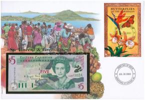 Kelet-Karibi Államok/Saint Vincent és a Grenadine-szigetek 2000. 5$ felbélyegzett borítékban, bélyegzéssel T:I Eastern Caribbean States/St. Vincent & The Grenadines 2000. 5 Dollars in envelope with stamp and cancellation C:UNC