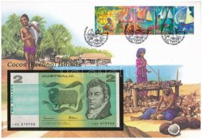 Ausztrália 1983. 2 Dollars borítékban, alkalmi bélyeggel és bélyegzéssel T:I  Australia 1983. 2 Dollars in envelope with stamps and cancellations C:UNC