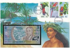 Szamoa ~1990. 2T felbélyegzett borítékban, bélyegzéssel T:I Samoa ~1990. 2 Tala in envelope with stamp and cancellation C:UNC