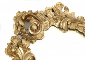 Arany festett fa tükör, kopásnyomokkal, 44x31cm