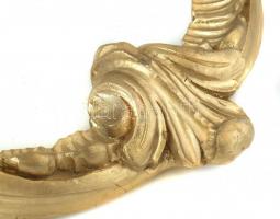 Arany festett fa tükör, kopásnyomokkal, 44x31cm