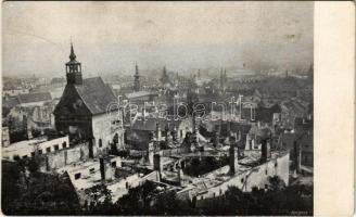 Pozsony, Pressburg, Bratislava; nach dem Brande am 17. Mai 1913. / Tűzvész után. Kaufmann Benedek kiadása / after the great fire