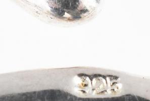 Ezüst (Ag) csattal, achát, korall és hegyiristály nyaklánc, jelzett, h:48cm