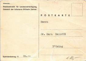 1937 Volksspende für die Armee. Fliegerspende. Staatssekretär für Landesverteidigung, General der In...