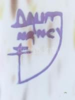 Daum Nancy TIP jelzéssel: Díszváza. Fújt üveg, überfangglas, savmaratásos technikával díszített. Kop...