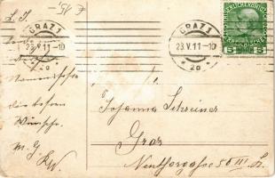 1911 Herzlichen Glückwunsch zum Namenstage / Névnapi üdvözlet, gyerekek léghajón / Name Day greeting...