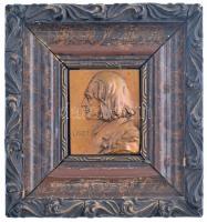 DN Liszt egyoldalas bronz plakett, fa díszkeretben, szingó nélküli F. Stiasny (~62x55mm) T:2