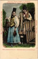 Szász parasztok Erdélyből. Kézzel festve / Sächsische Bauern aus Siebenbürgen / Transylvanian folklore