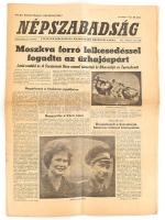 1963 Népszabadság 1963. jún. 23. száma,a címlapon a Bikovszkijt és Tyereskova űrhajósokat ünneplő Moszkvaiakkal, 16 p.